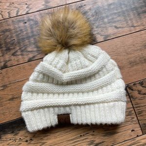 White CC beanie
